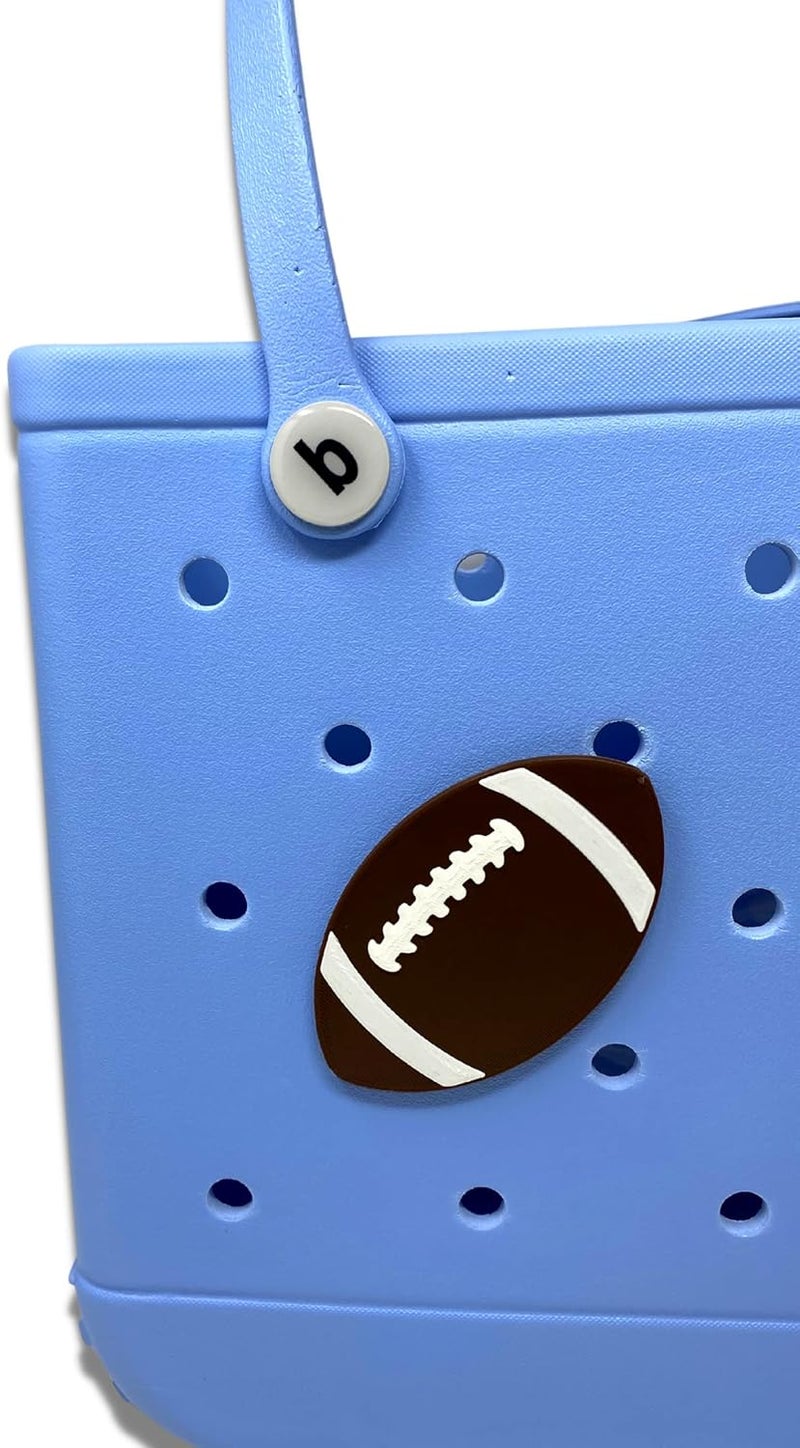 FRESHe BAGLETS - Football Charm Accessory Compatible with Bogg Bags - Decorative Football Charm Perfect for Customizing Your Tote Bag & Showing Your Team Support | Made in USA(Football) - Image 1